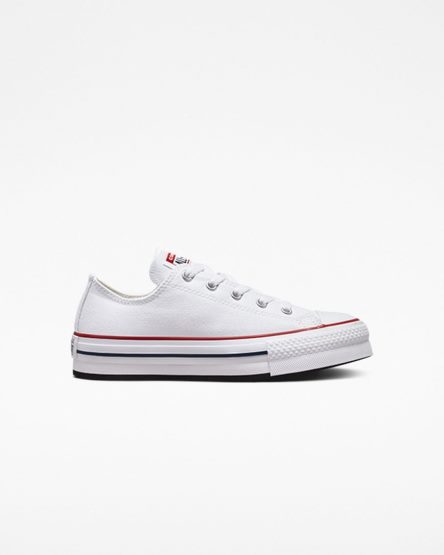 Dívčí Boty Na Platformy Converse Chuck Taylor All Star Lift Nízké Bílé Tmavě Červené Tmavě Blankyt | CZ DFN3136